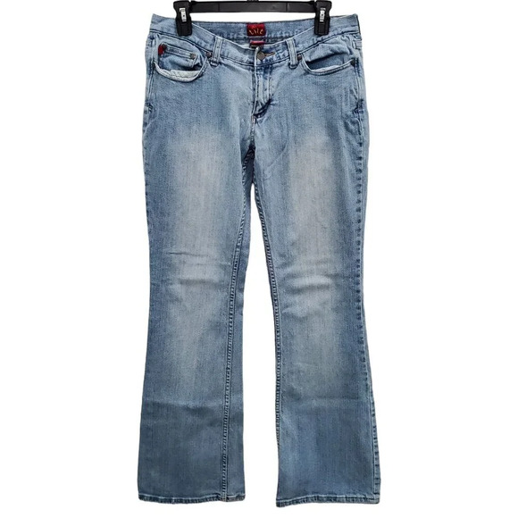 Tilt Vintage Y2K Junior's Light Wash Embellished Bootcut Denim Jeans Size 9 Long - Picture 1 of 9